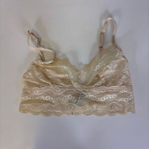 B Tempted Cream Sheer Lace Pullover Bralette Bra Small